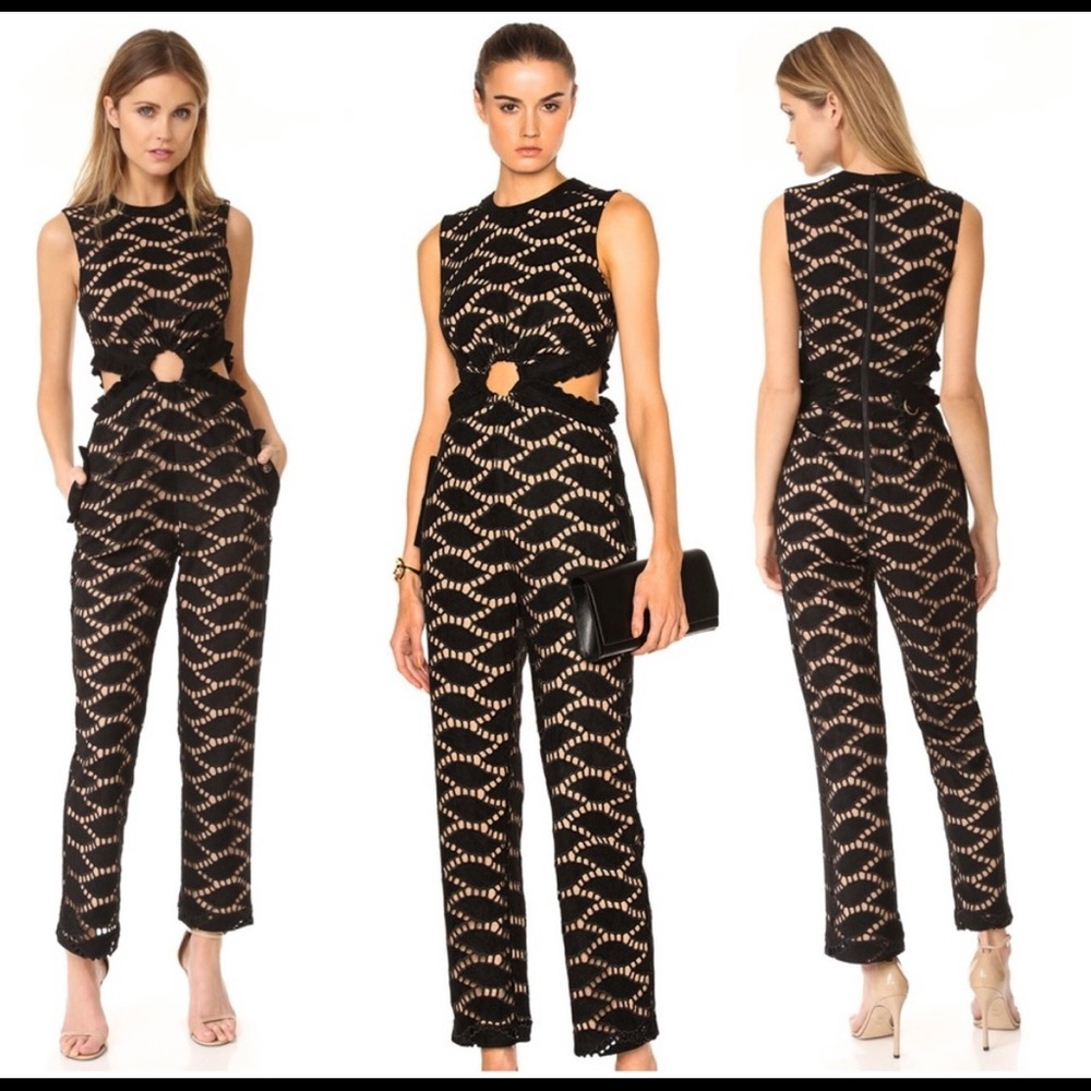 Self-Portrait cut out side jumpsuit 8